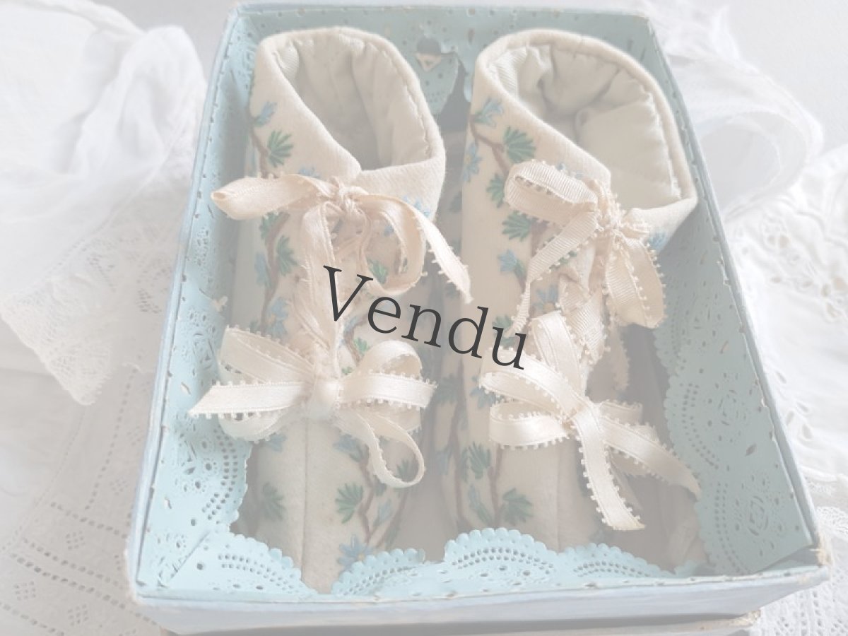 画像10: フランスアンティーク　箱入りベビーシューズ (10)