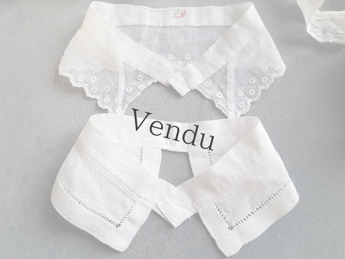 画像6: フランスアンティーク　ちいさなつけ襟の２点セット (6)