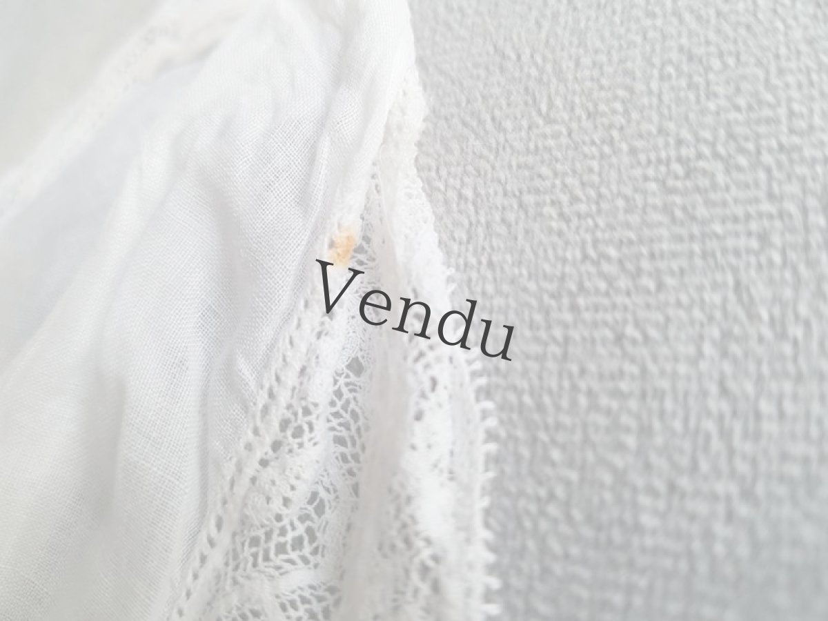 画像12: フランスアンティーク　ジャボとギャザーレースとガラスボタンのセット (12)