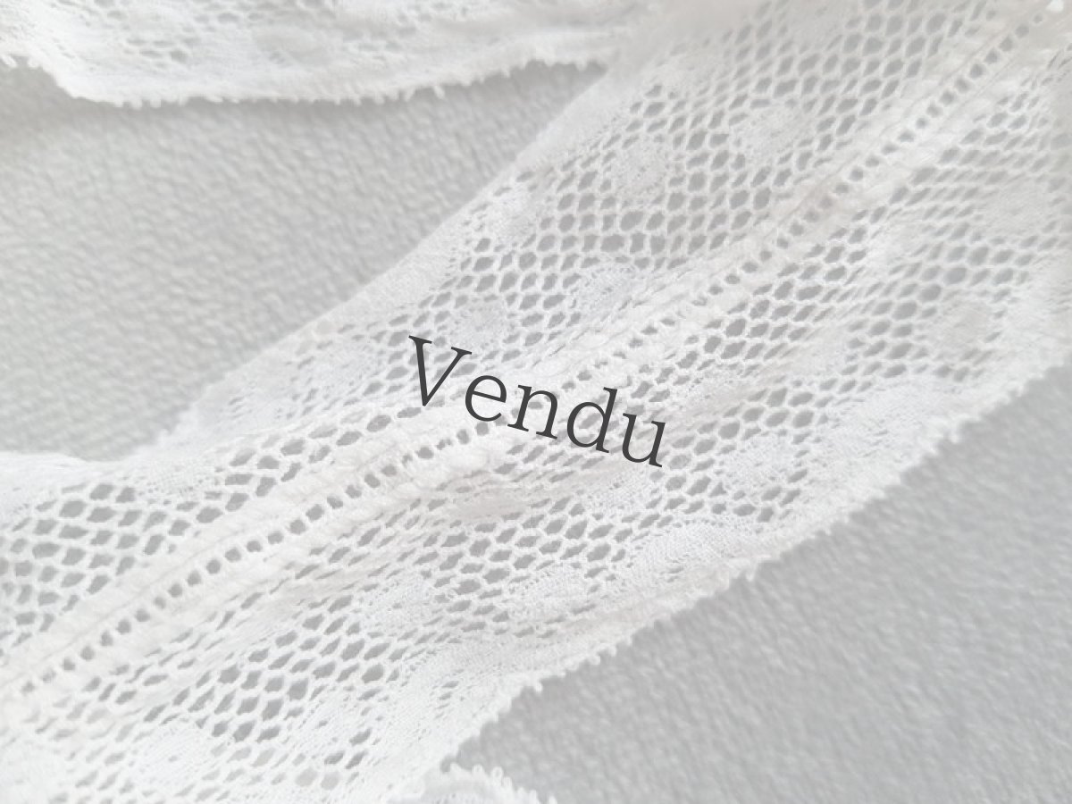 画像9: フランスアンティーク　ジャボとギャザーレースとガラスボタンのセット (9)