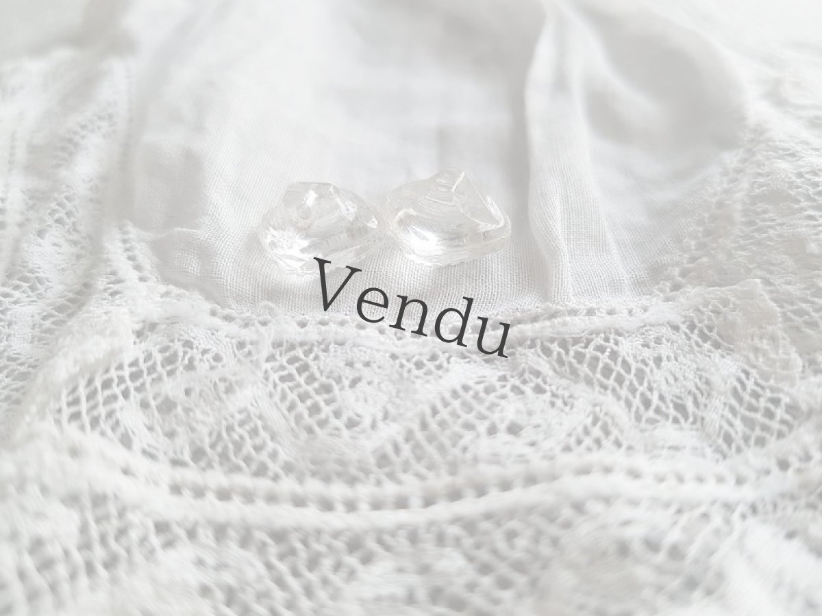 画像11: フランスアンティーク　ジャボとギャザーレースとガラスボタンのセット (11)