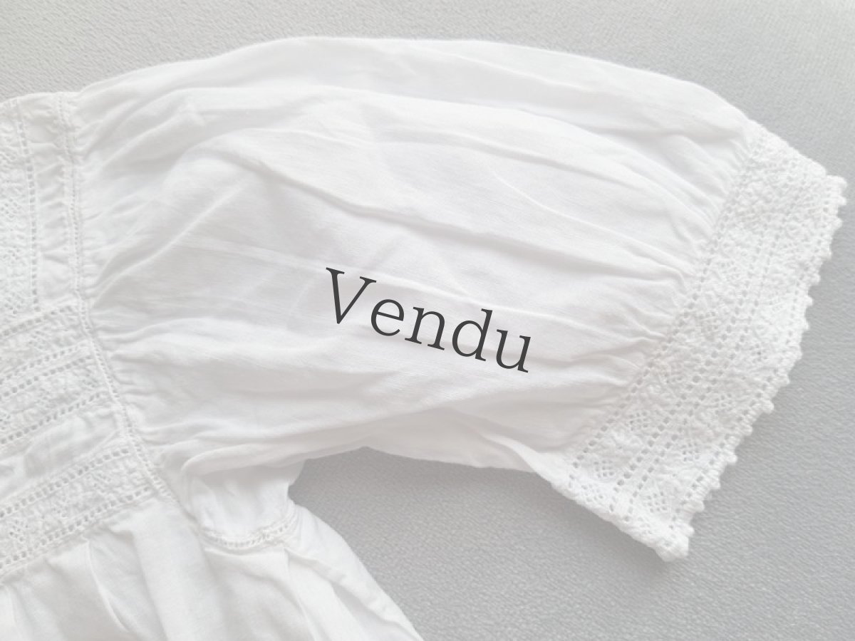 画像6: フランスアンティーク　べべ　コットンローブ (6)