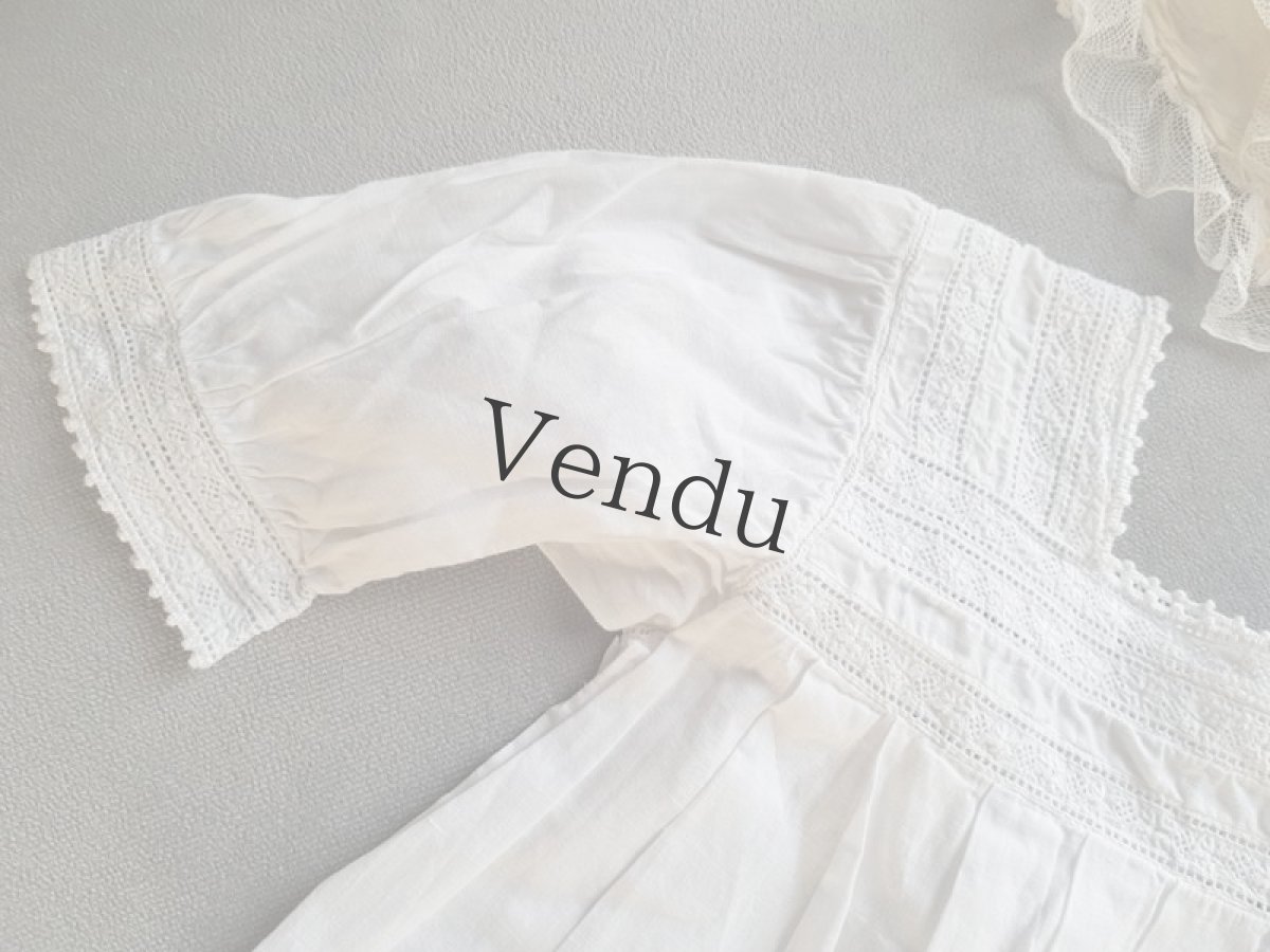 画像7: フランスアンティーク　べべ　コットンローブ (7)