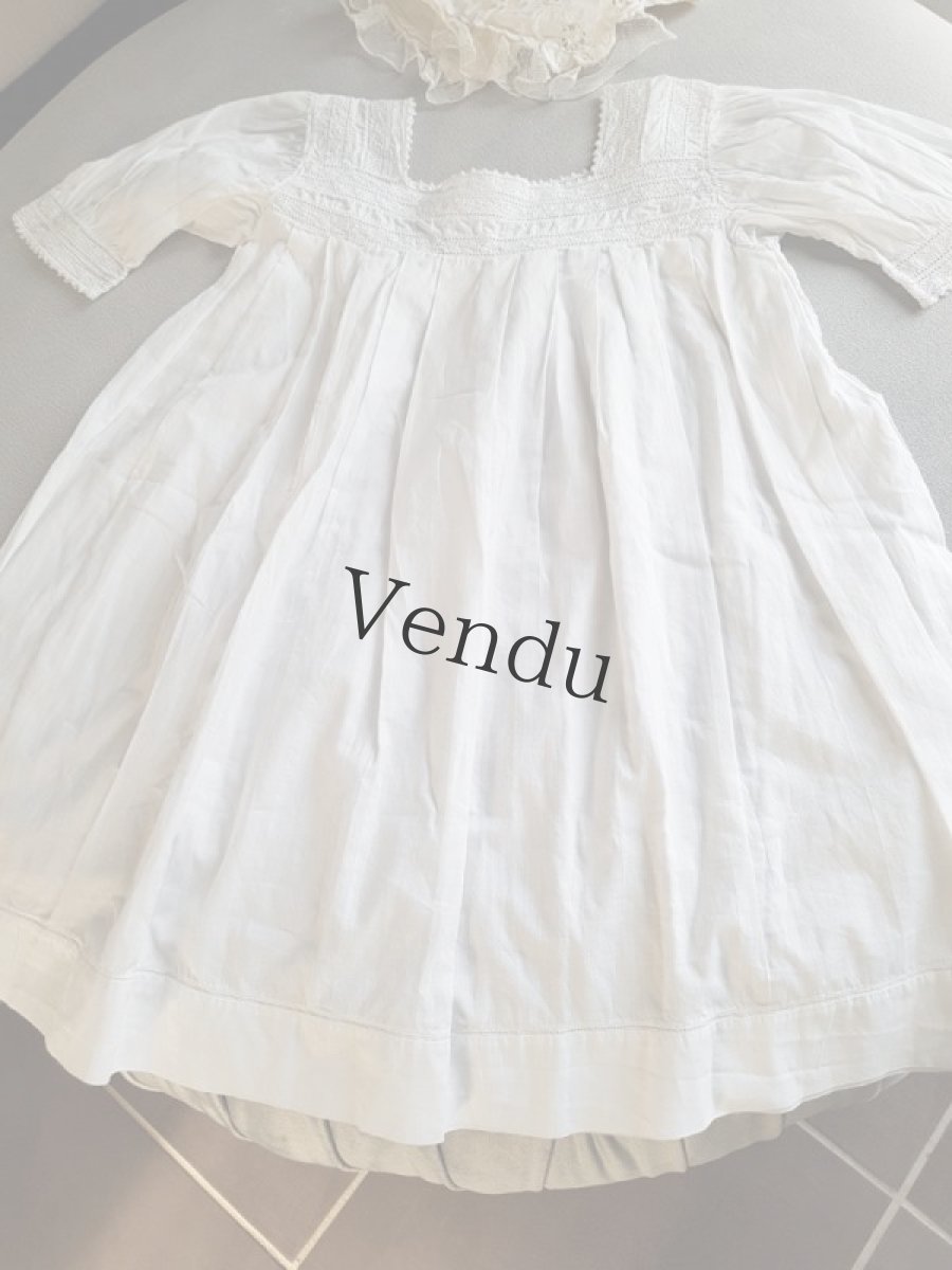 画像3: フランスアンティーク　べべ　コットンローブ (3)
