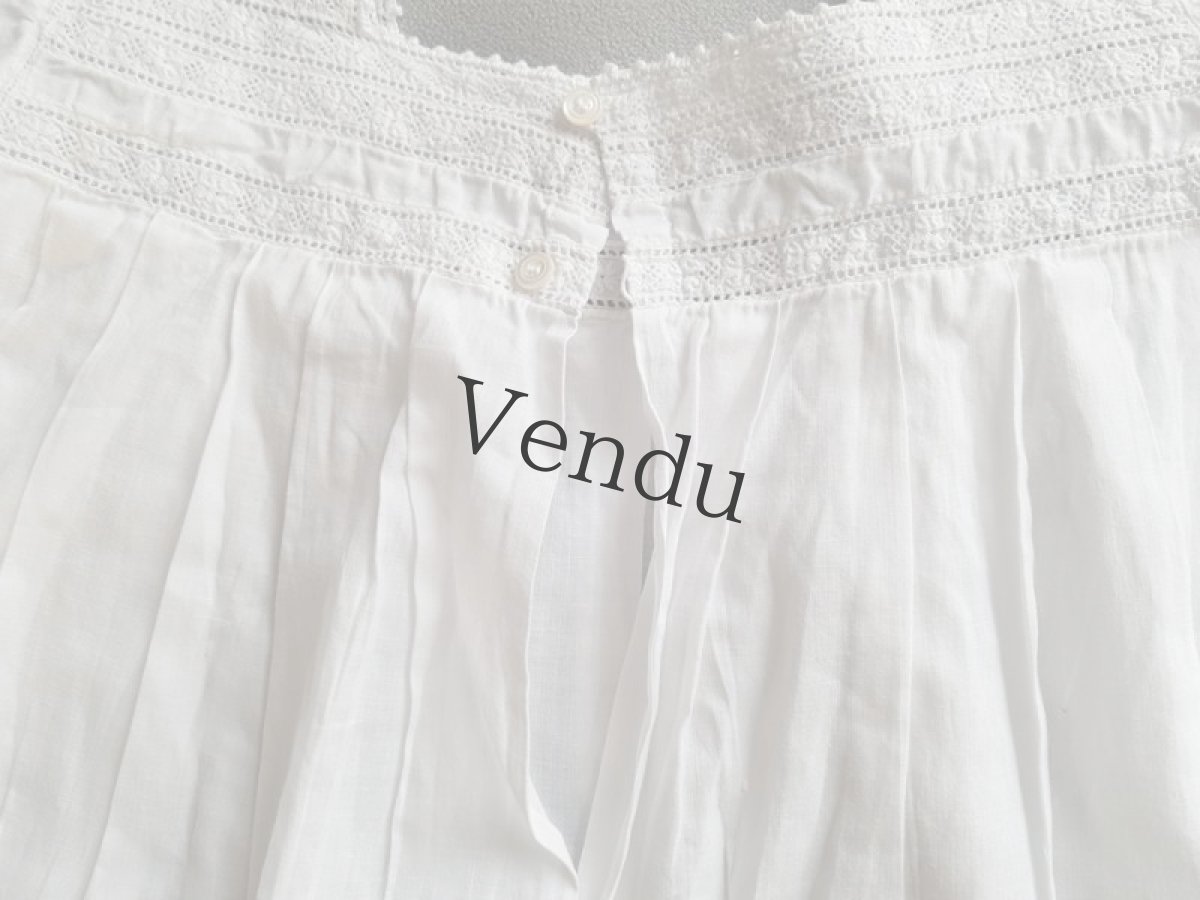 画像11: フランスアンティーク　べべ　コットンローブ (11)