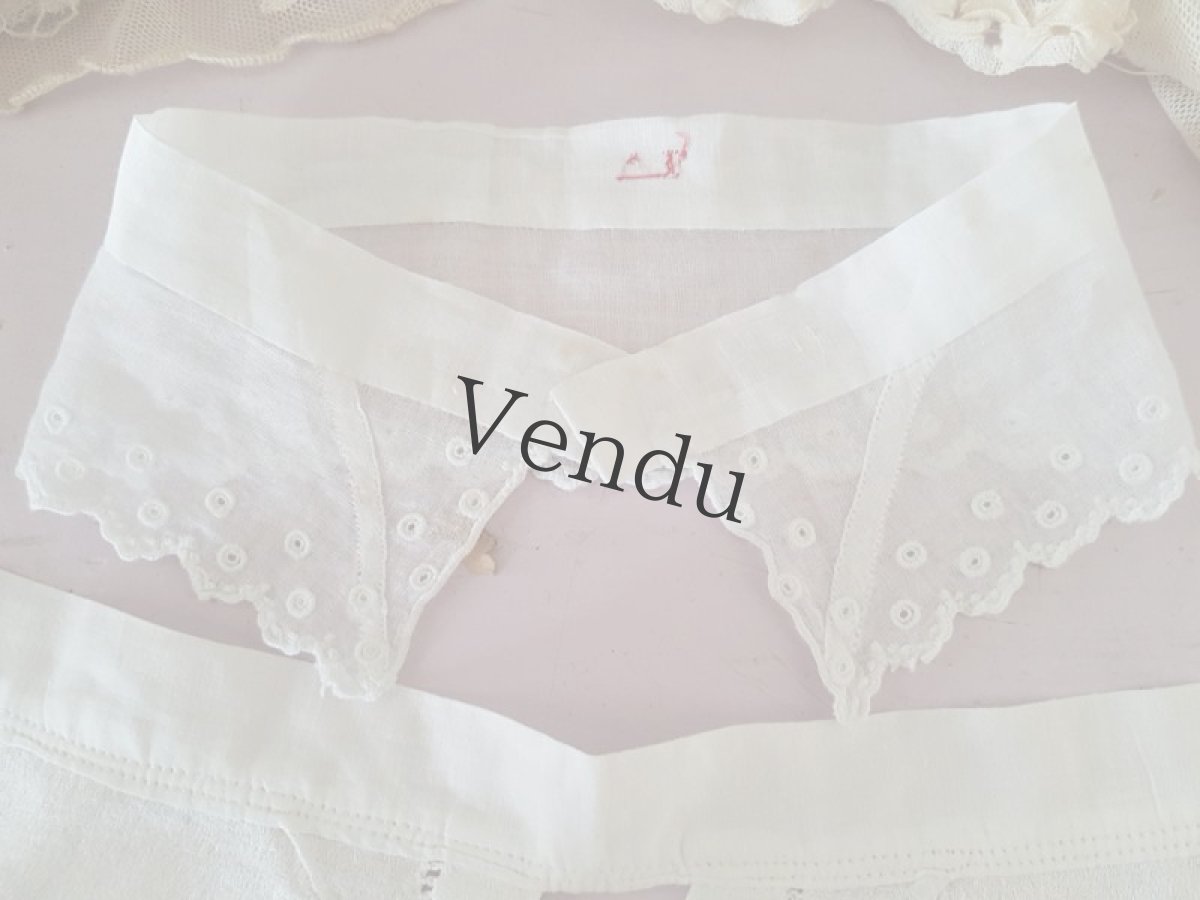 画像2: フランスアンティーク　ちいさなつけ襟の２点セット (2)