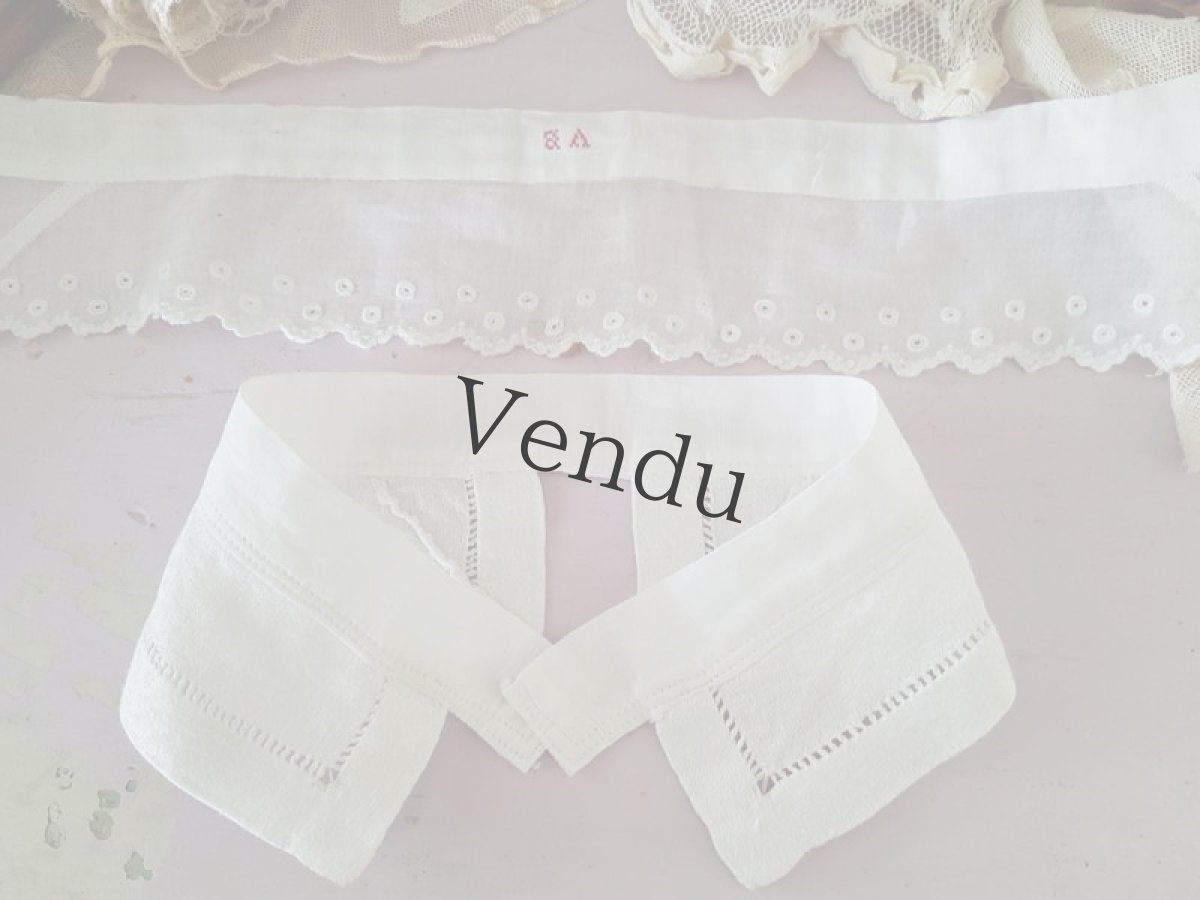 画像3: フランスアンティーク　ちいさなつけ襟の２点セット (3)