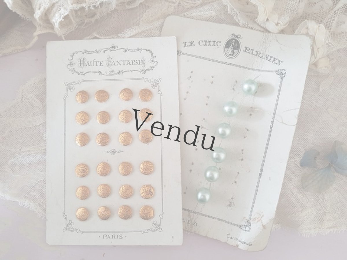 画像5: フランスア 19世紀末 ゴールドメタルのボタンシート 8mm (5)