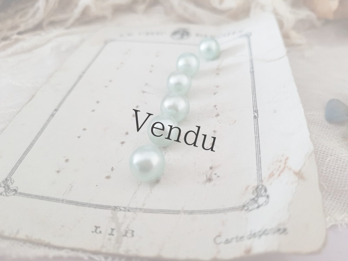 画像3: フランスアンティーク　吹きガラス パールのボタンシート 8mm (3)