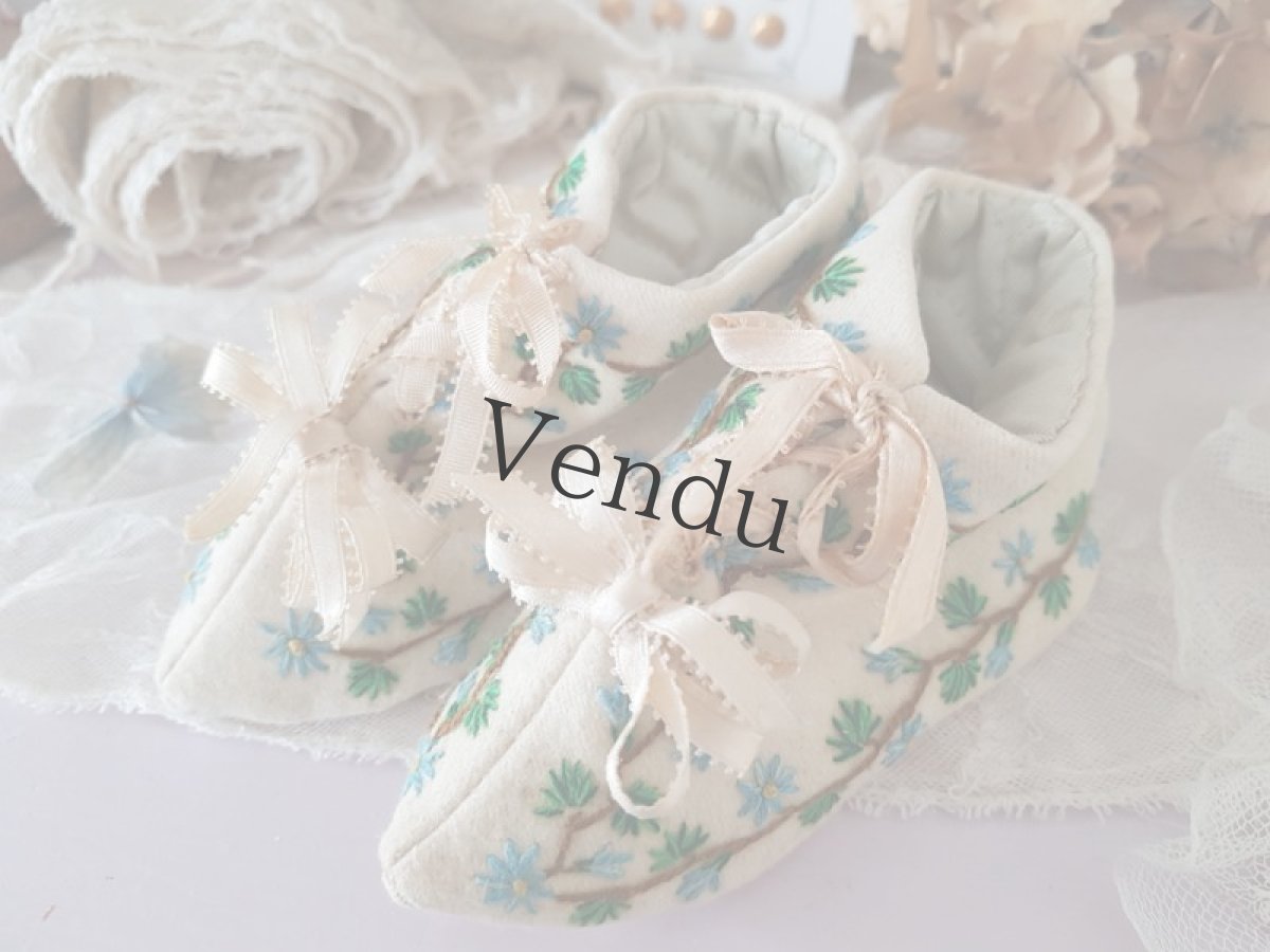 画像4: フランスアンティーク　箱入りベビーシューズ (4)