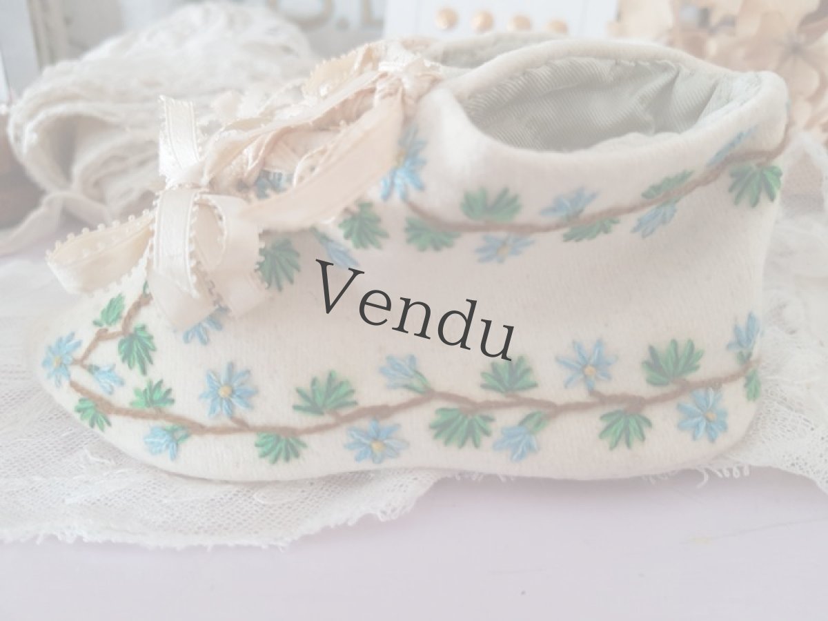 画像5: フランスアンティーク　箱入りベビーシューズ (5)