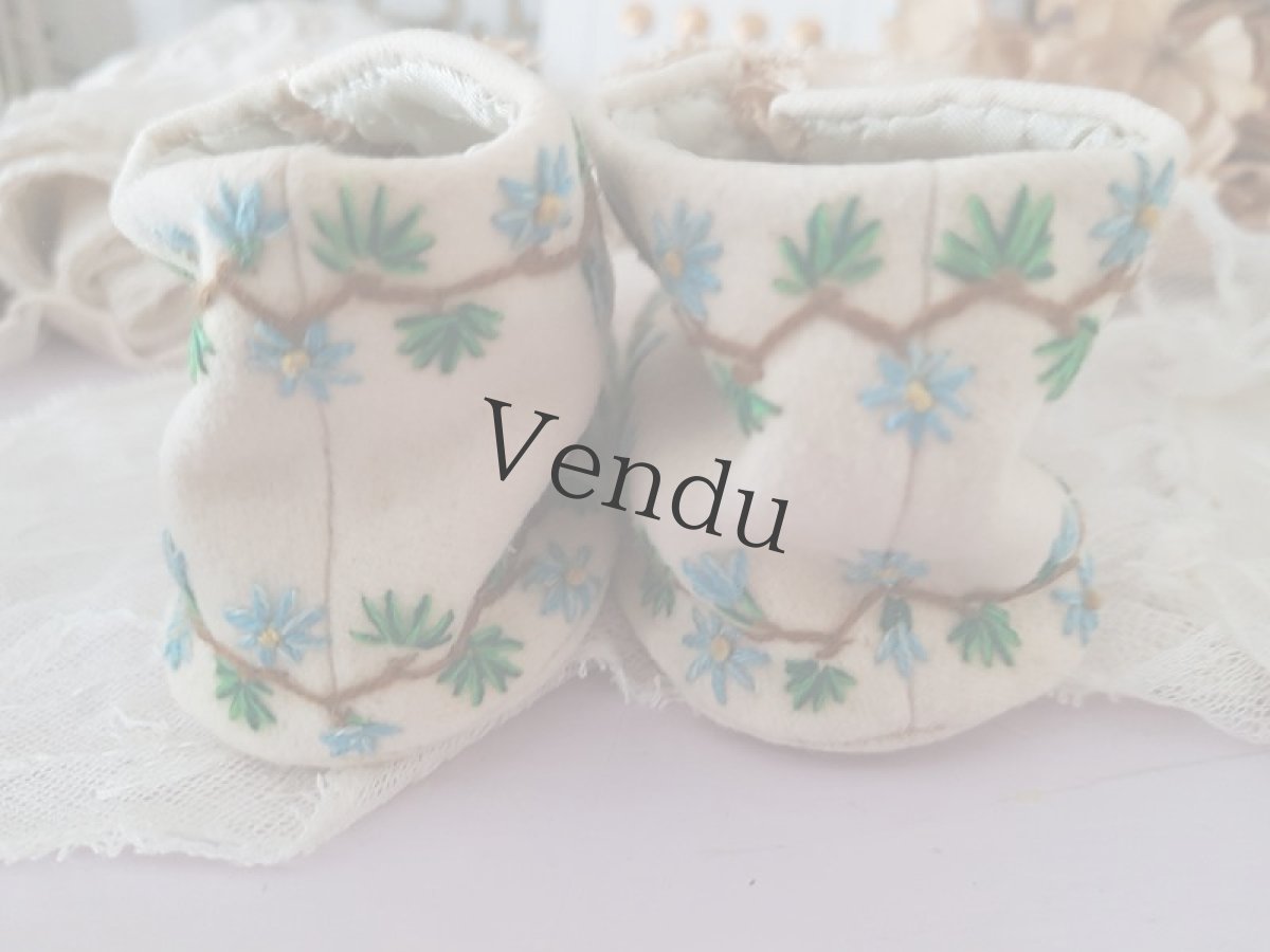 画像7: フランスアンティーク　箱入りベビーシューズ (7)