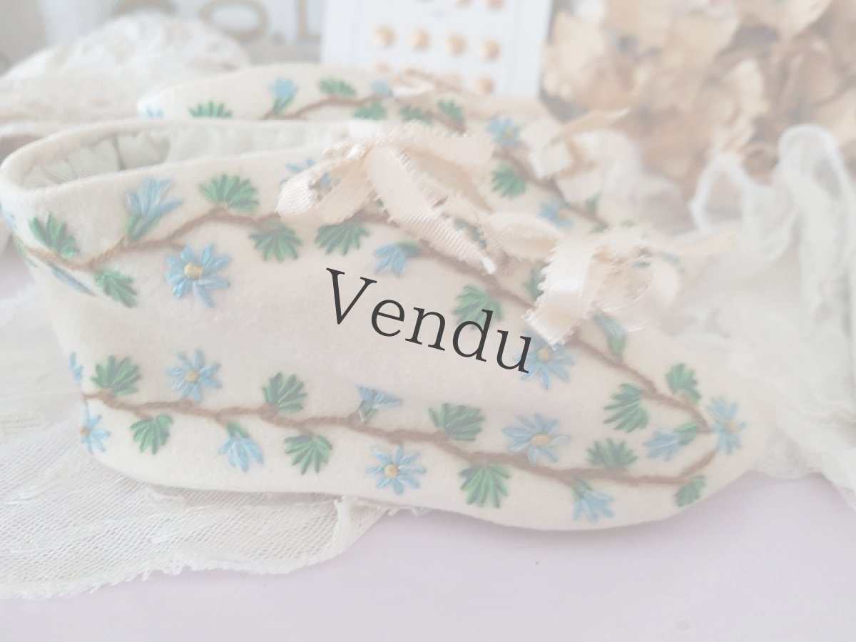 画像8: フランスアンティーク　箱入りベビーシューズ (8)