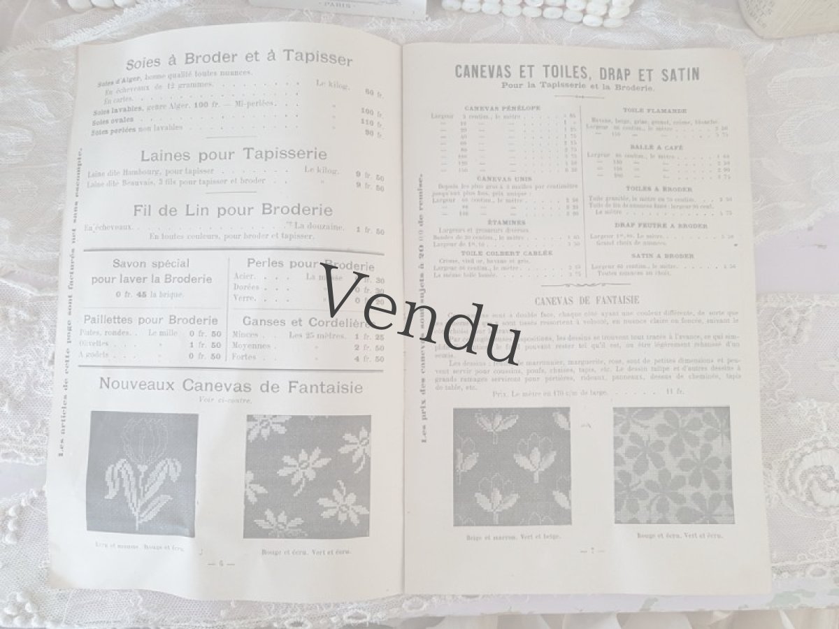 画像3: フランスアンティーク メゾンL.Vの付録付きカタログ OUVRAGES DE DAMES (3)