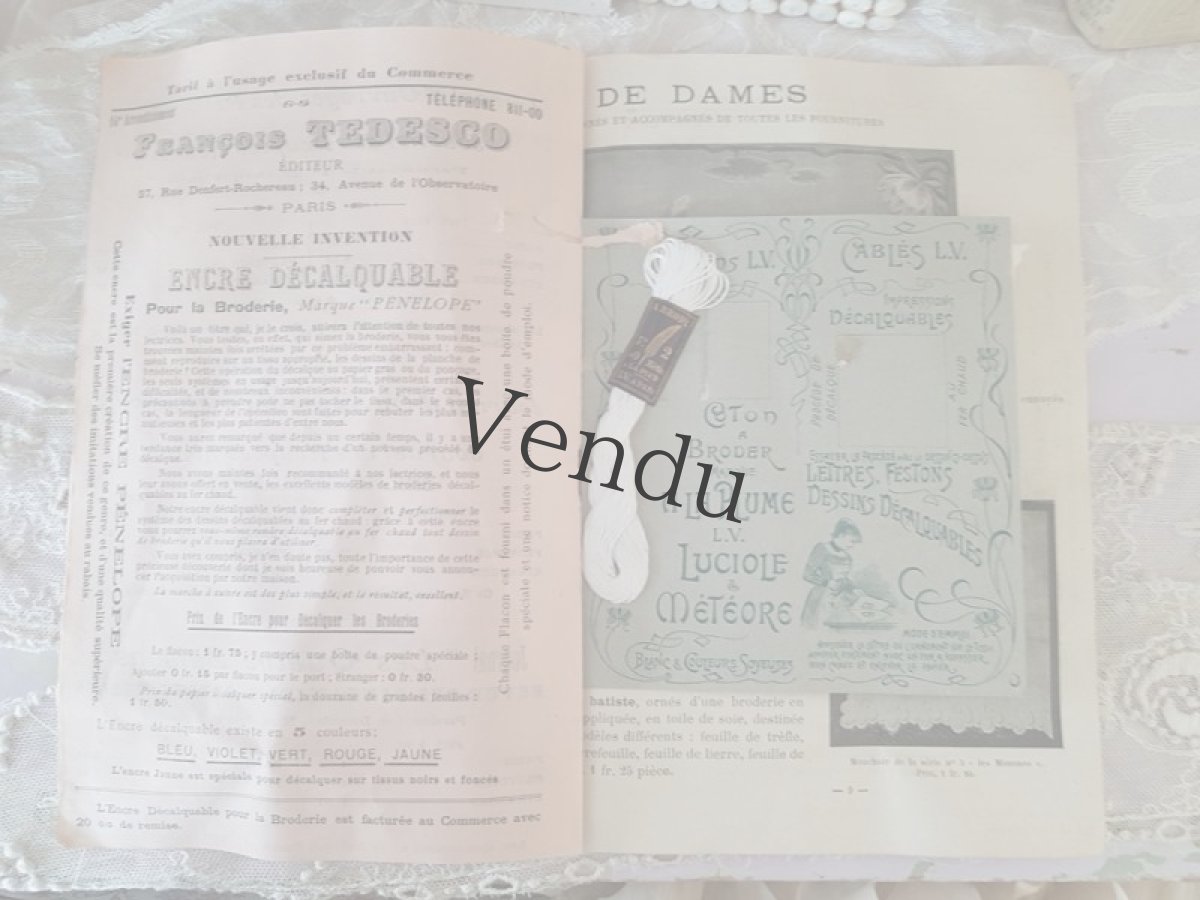 画像5: フランスアンティーク メゾンL.Vの付録付きカタログ OUVRAGES DE DAMES (5)