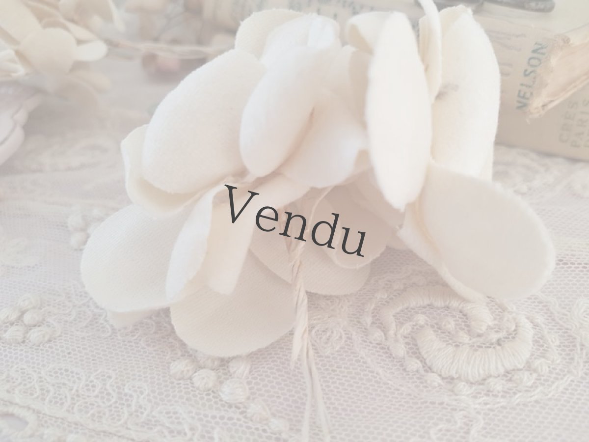 画像3: フランスアンティーク　布花ブーケA　エクリュ (3)