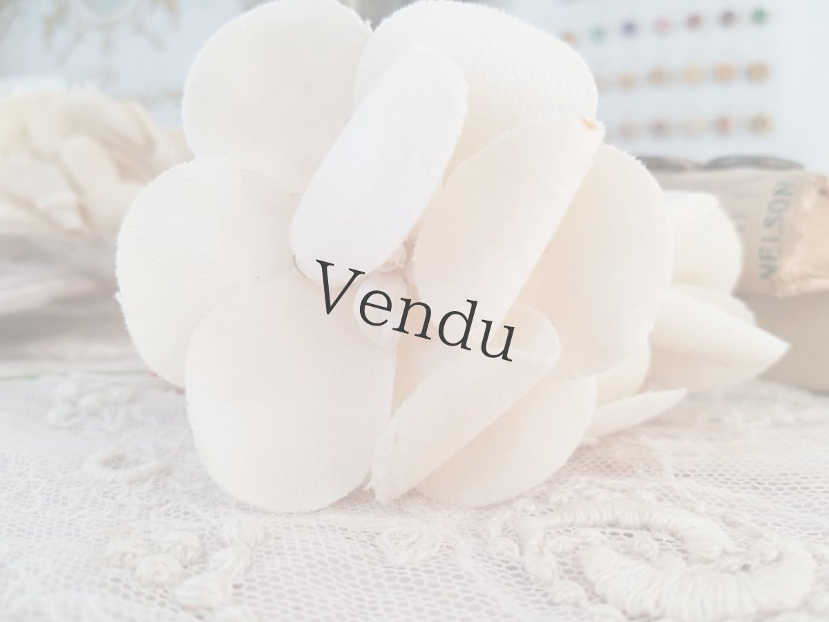 画像4: フランスアンティーク　布花ブーケA　エクリュ (4)