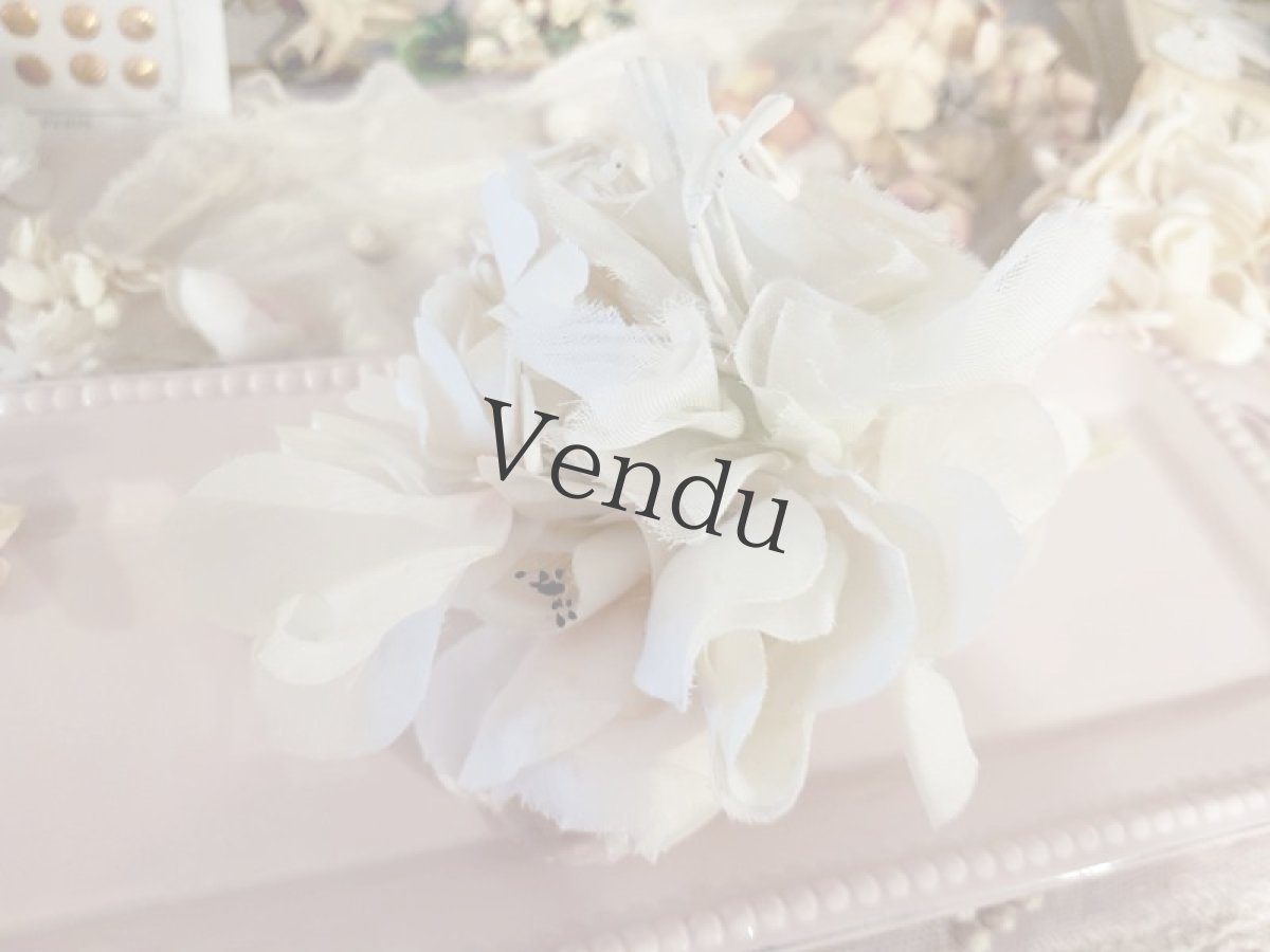 画像5: フランスアンティーク　布花ブーケ ペール (5)