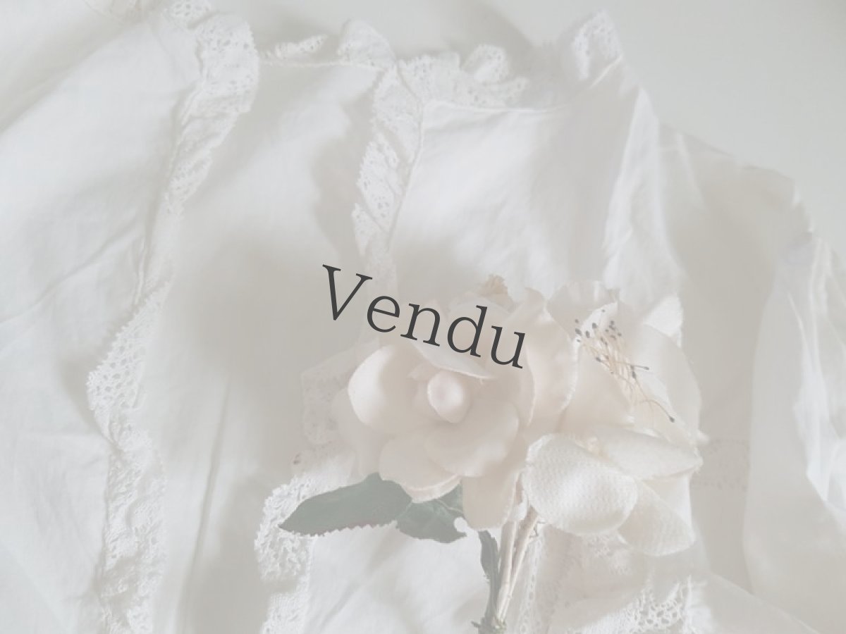 画像6: フランスアンティーク　布花プチブーケ エクリュ (6)