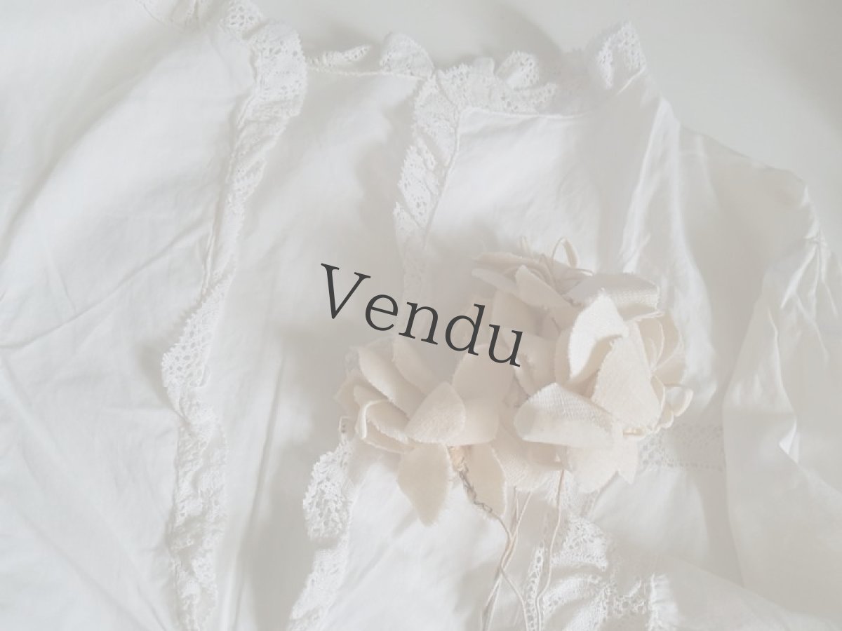 画像7: フランスアンティーク　布花ブーケB　エクリュ (7)