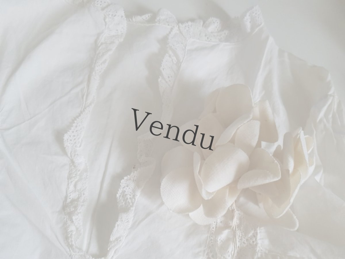 画像7: フランスアンティーク　布花ブーケA　エクリュ (7)