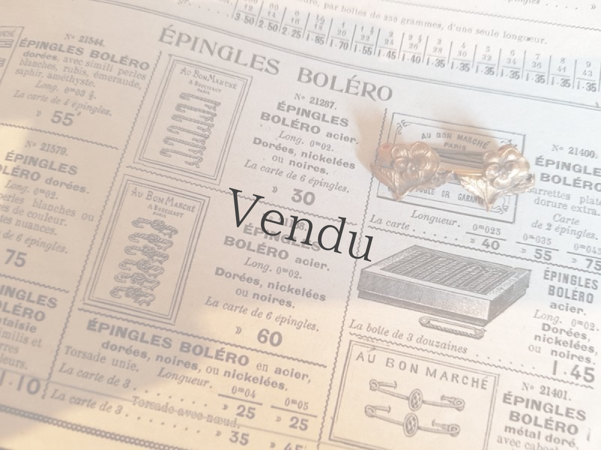 画像6: フランスアンティーク　パンジーのエパングル＝ボレロ (6)