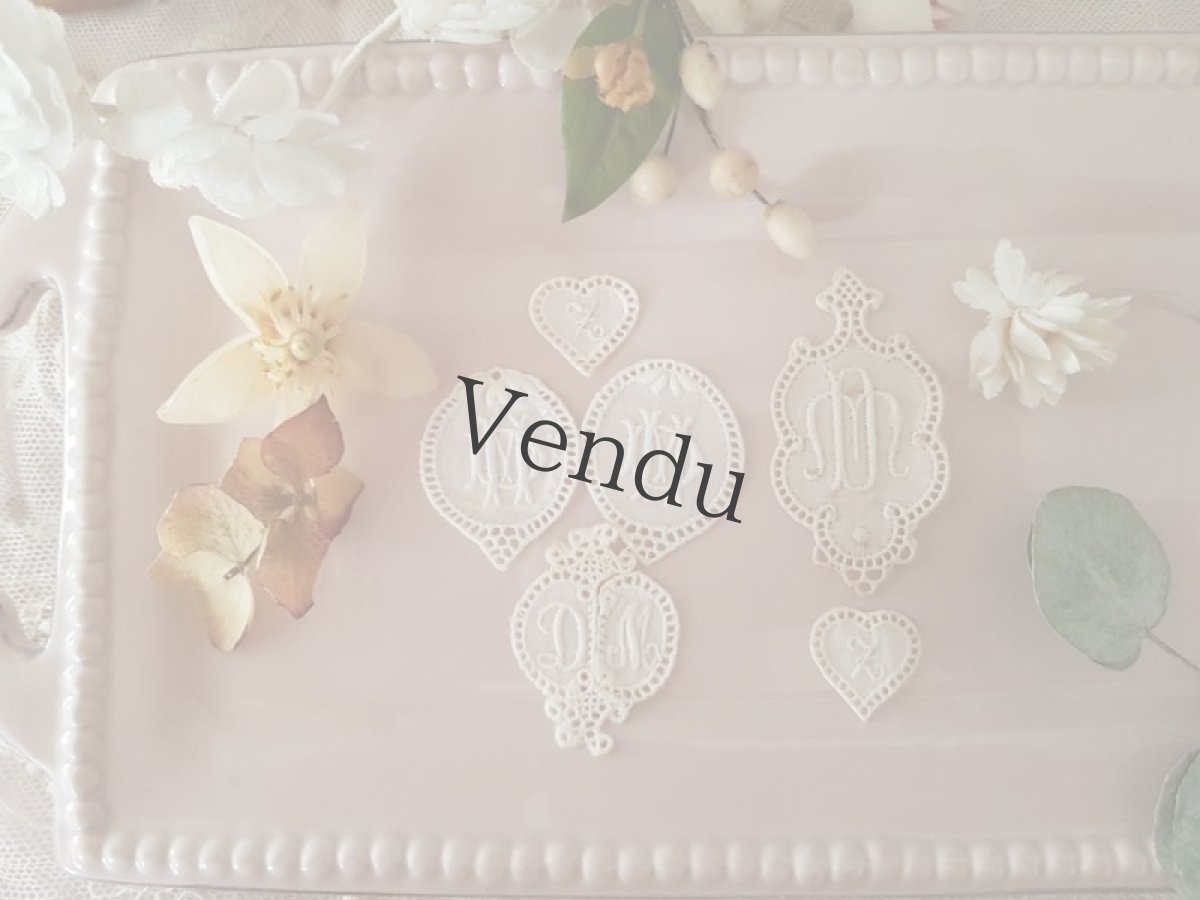 画像6: フランスアンティーク　メダイヨン イニシャル刺繍用モノグラム「Z」 (6)