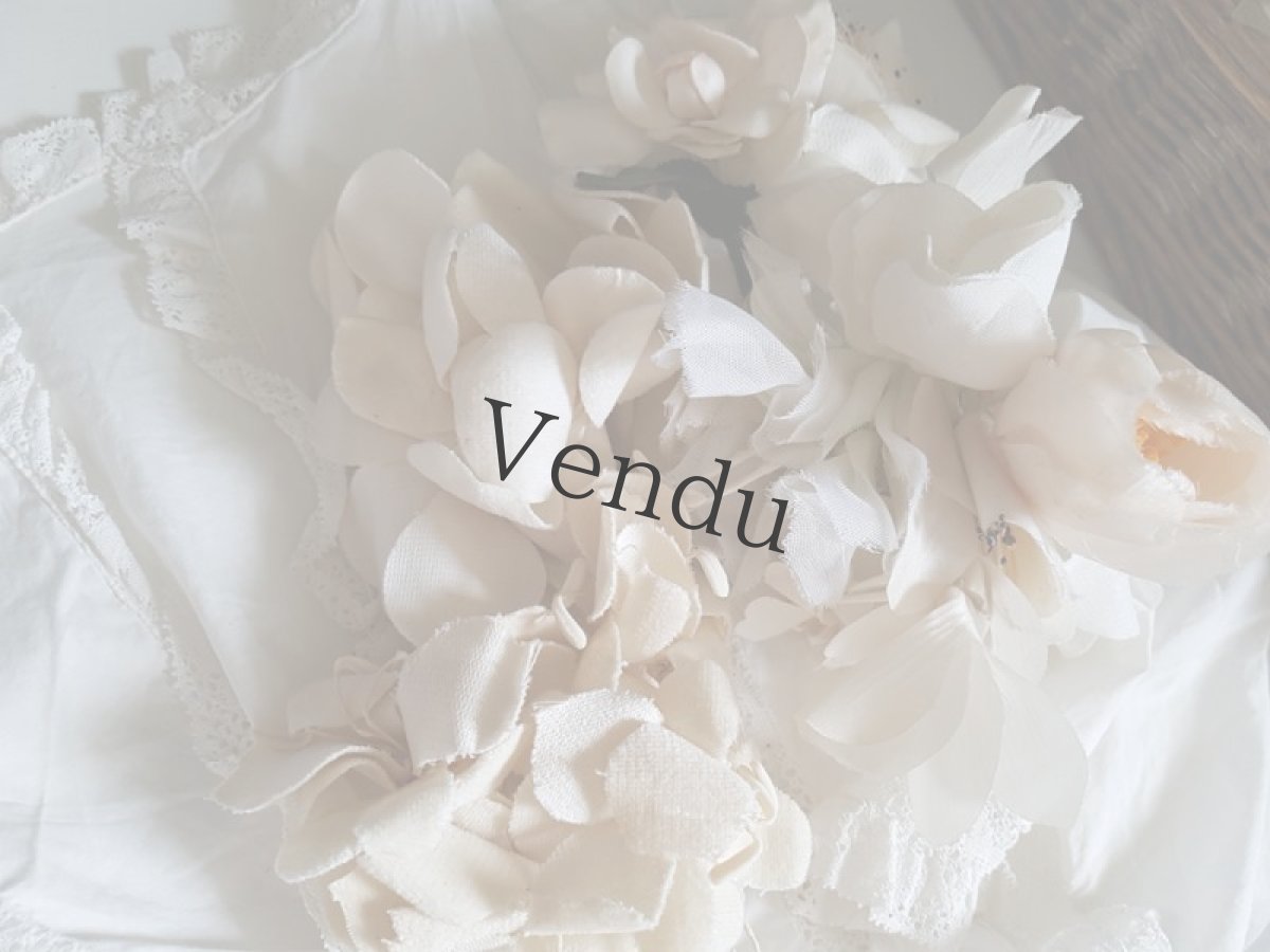 画像7: フランスアンティーク　布花プチブーケ エクリュ (7)