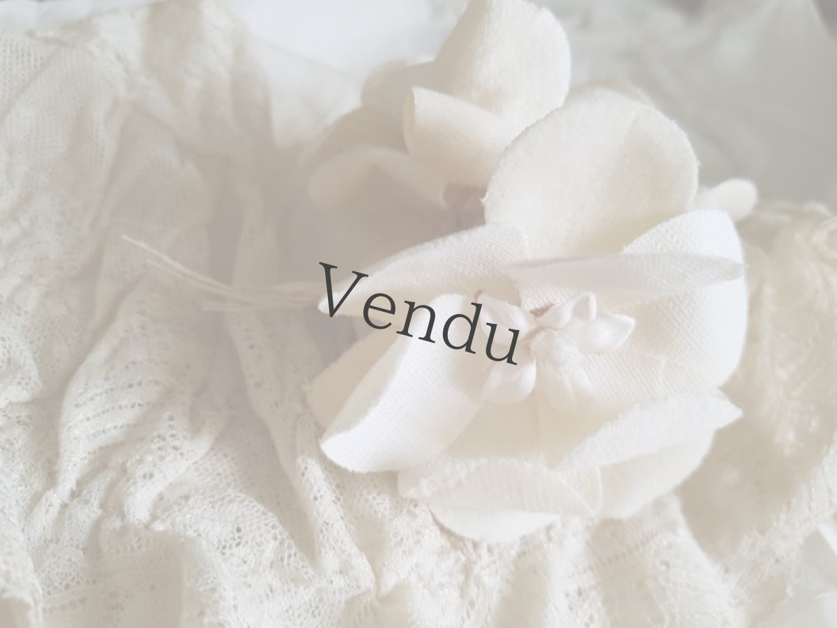 画像5: フランスアンティーク　布花ブーケA　エクリュ (5)