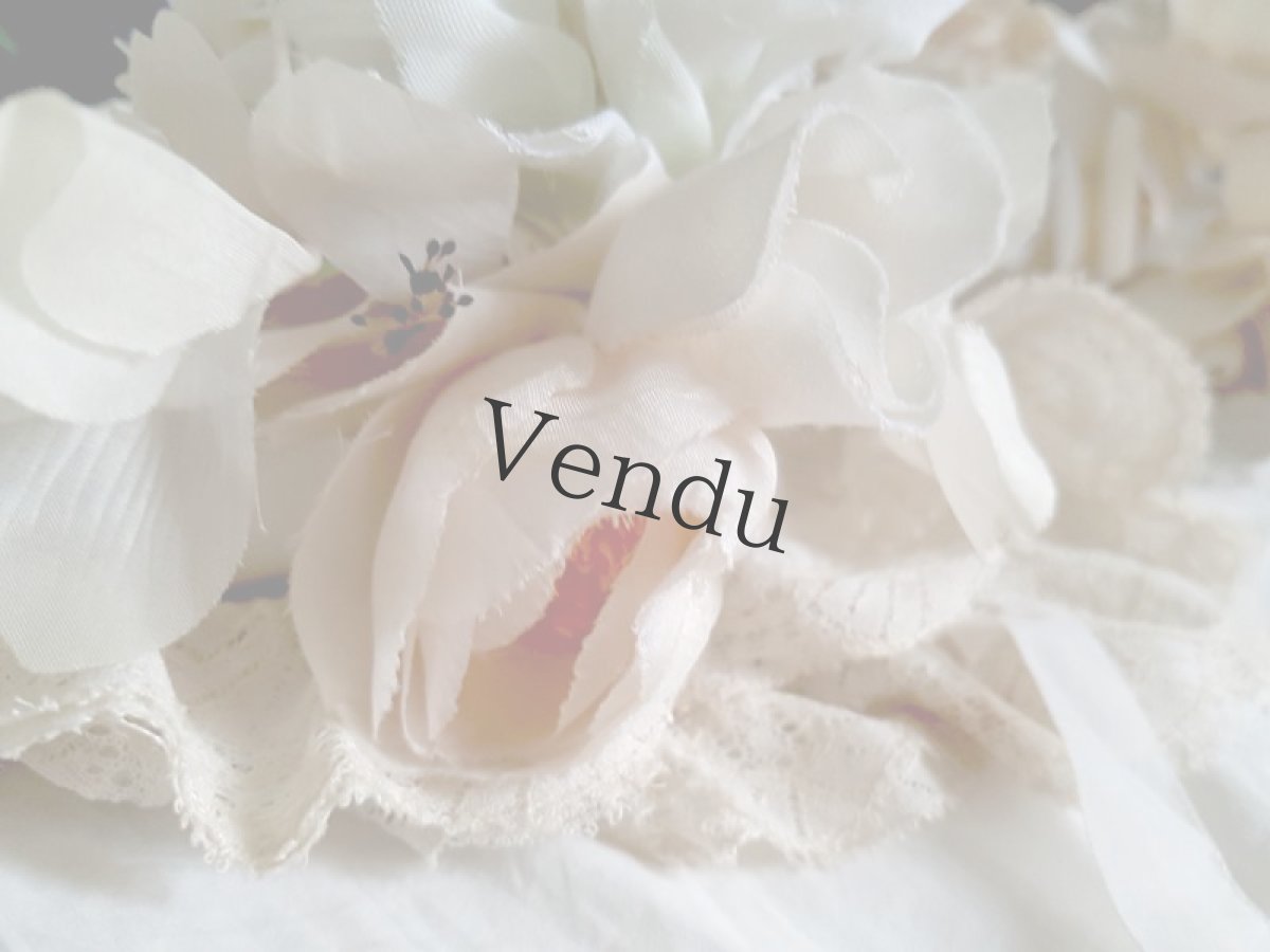 画像2: フランスアンティーク　布花ブーケ ペール (2)