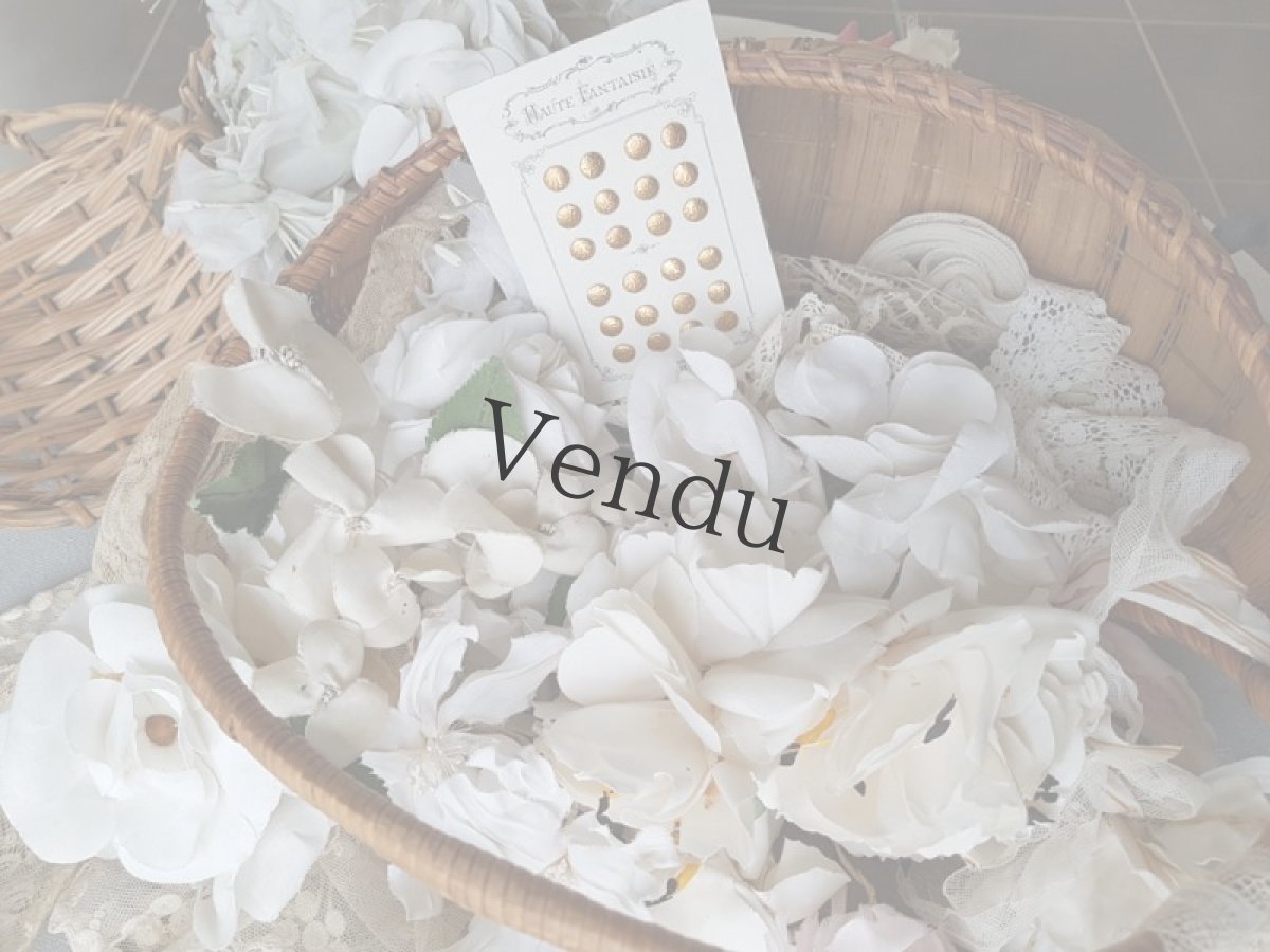 画像12: フランスアンティーク　布花ブーケ　白 (12)