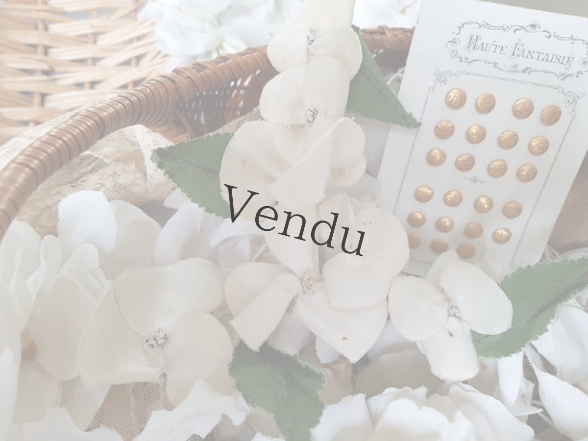 画像10: フランスアンティーク　布花白い紫陽花 (10)