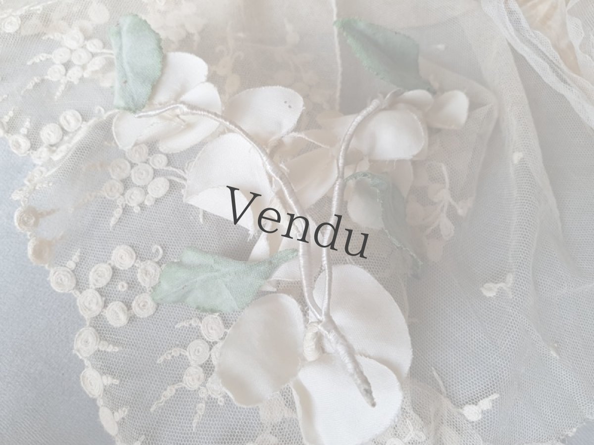 画像7: フランスアンティーク　布花白い紫陽花 (7)