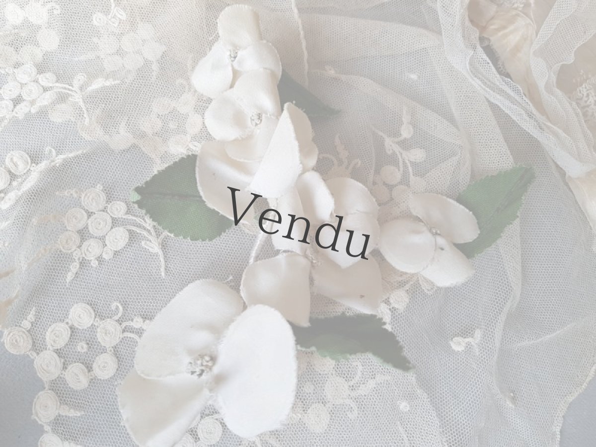 画像5: フランスアンティーク　布花白い紫陽花 (5)