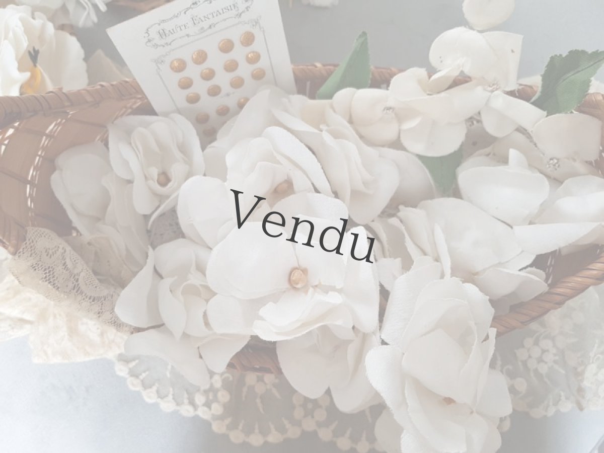 画像10: フランスアンティーク　布花ブーケ　白 (10)