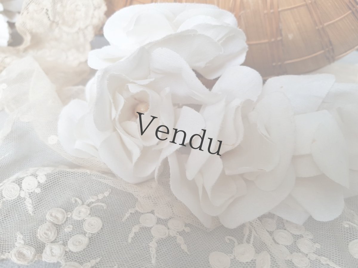 画像5: フランスアンティーク　布花ブーケ　白 (5)