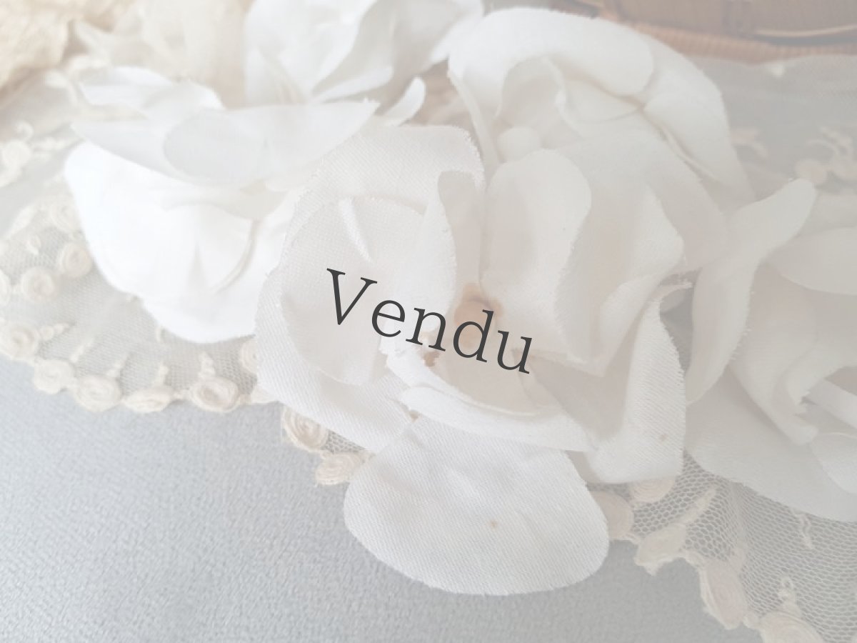 画像6: フランスアンティーク　布花ブーケ　白 (6)