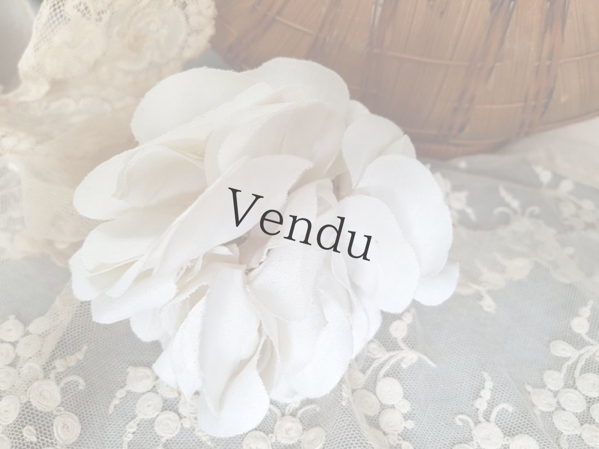 画像3: フランスアンティーク　布花ブーケ　白 (3)