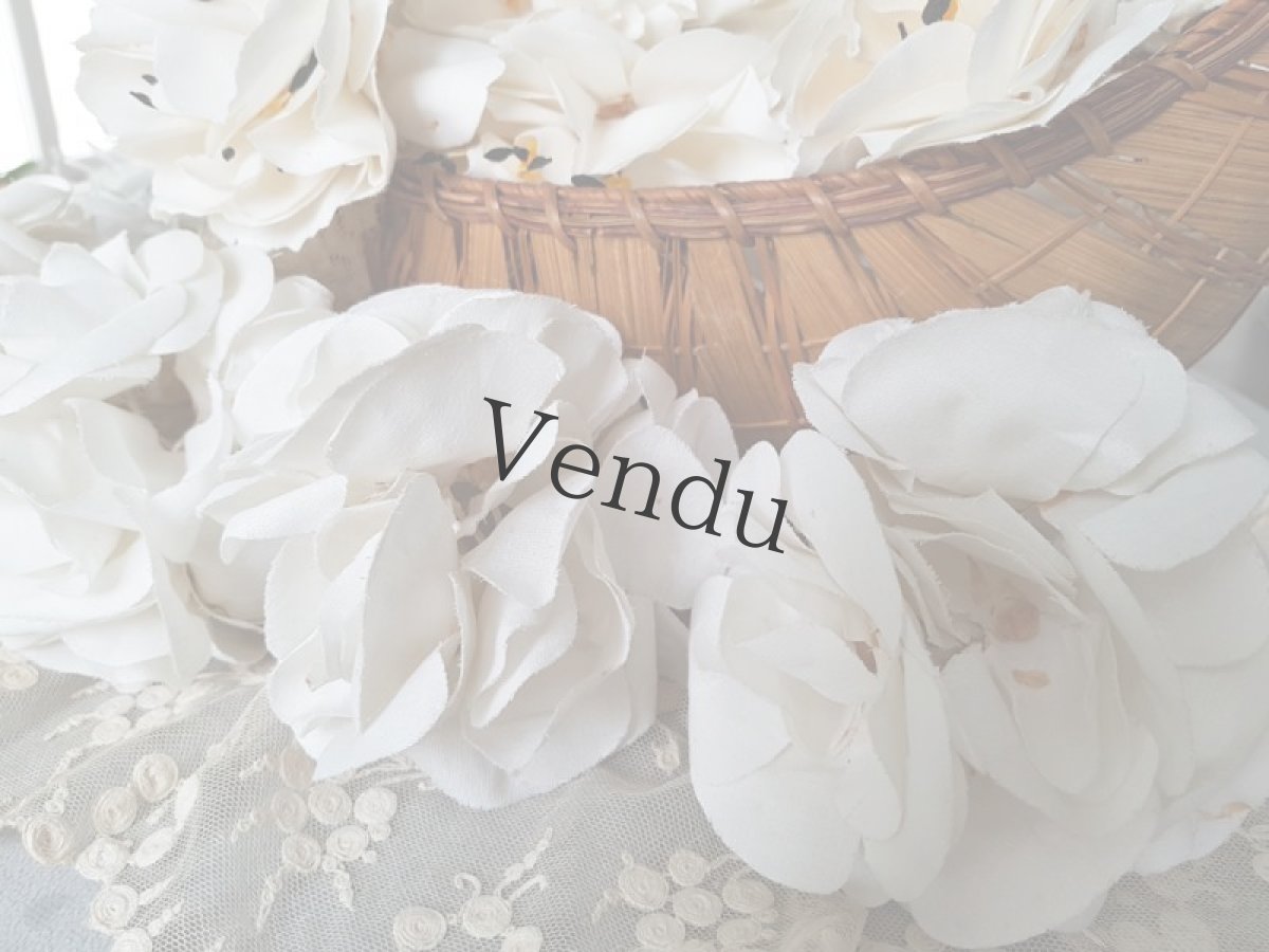 画像8: フランスアンティーク　布花ブーケ　白 (8)