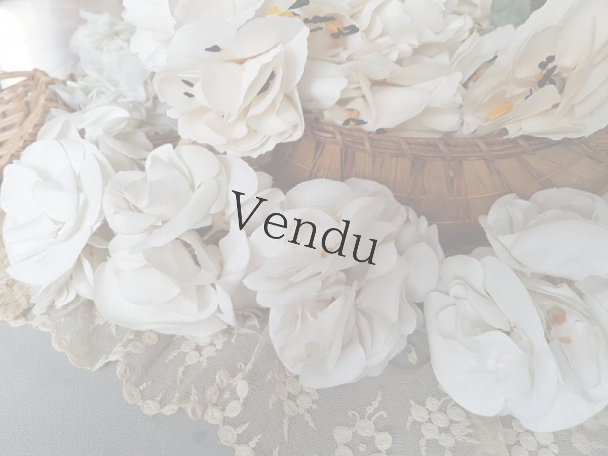 画像9: フランスアンティーク　布花ブーケ　白 (9)