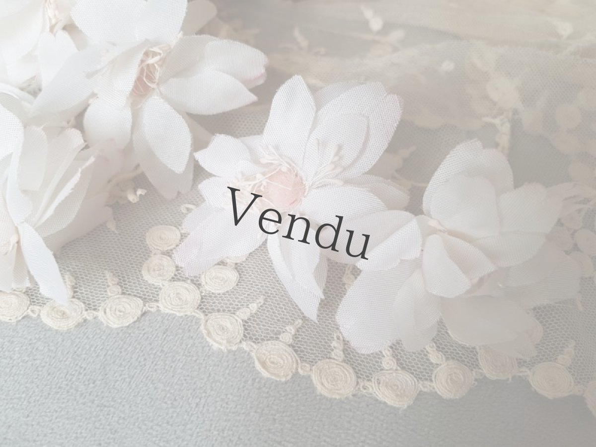 画像4: フランスヴィンテージ　布花スリジエール (4)