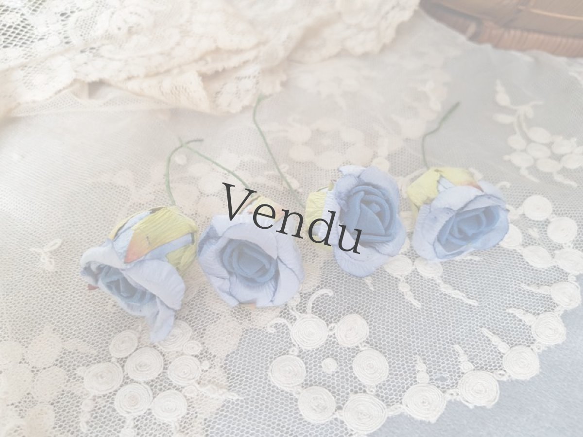 画像3: フランスヴィンテージ　プチローズ en Papier ブルーゴロワーズ (3)