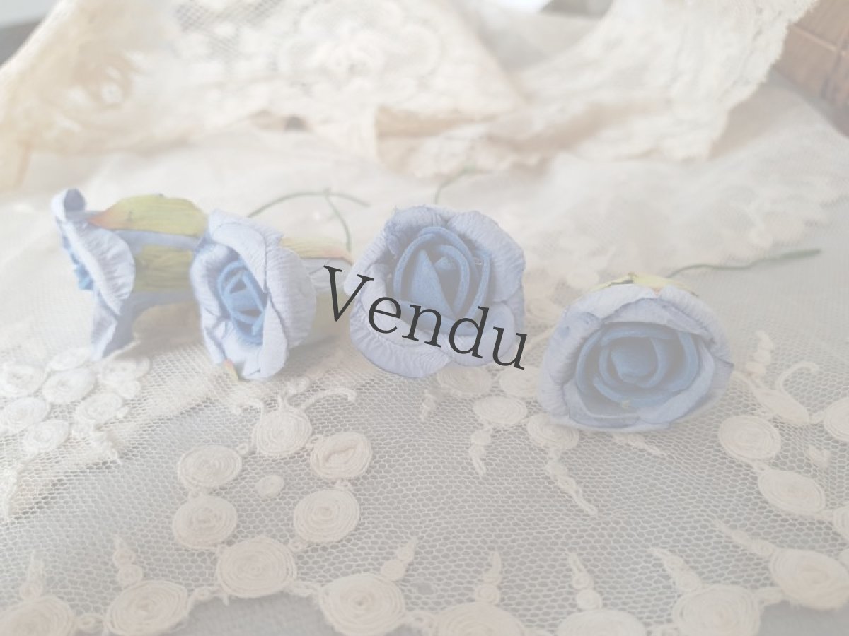 画像2: フランスヴィンテージ　プチローズ en Papier ブルーゴロワーズ (2)