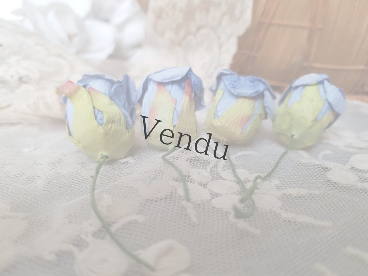 画像4: フランスヴィンテージ　プチローズ en Papier ブルーゴロワーズ (4)