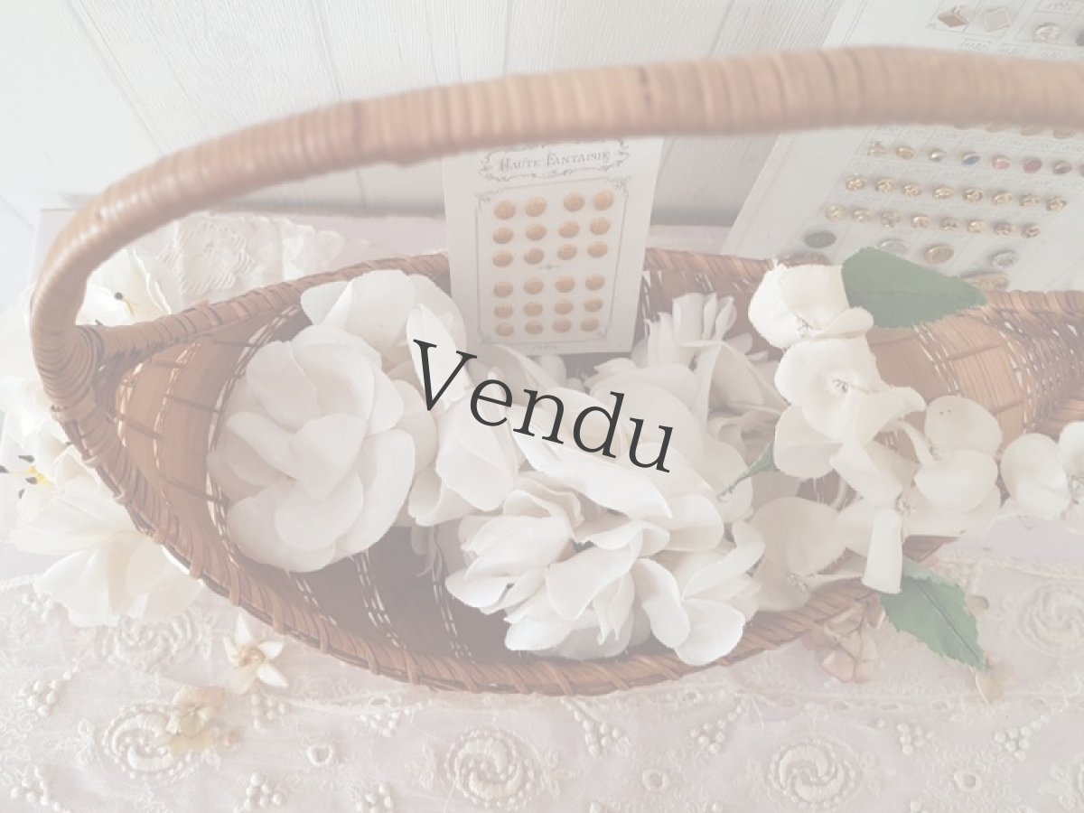 画像12: フランスアンティーク　布花白い紫陽花 (12)