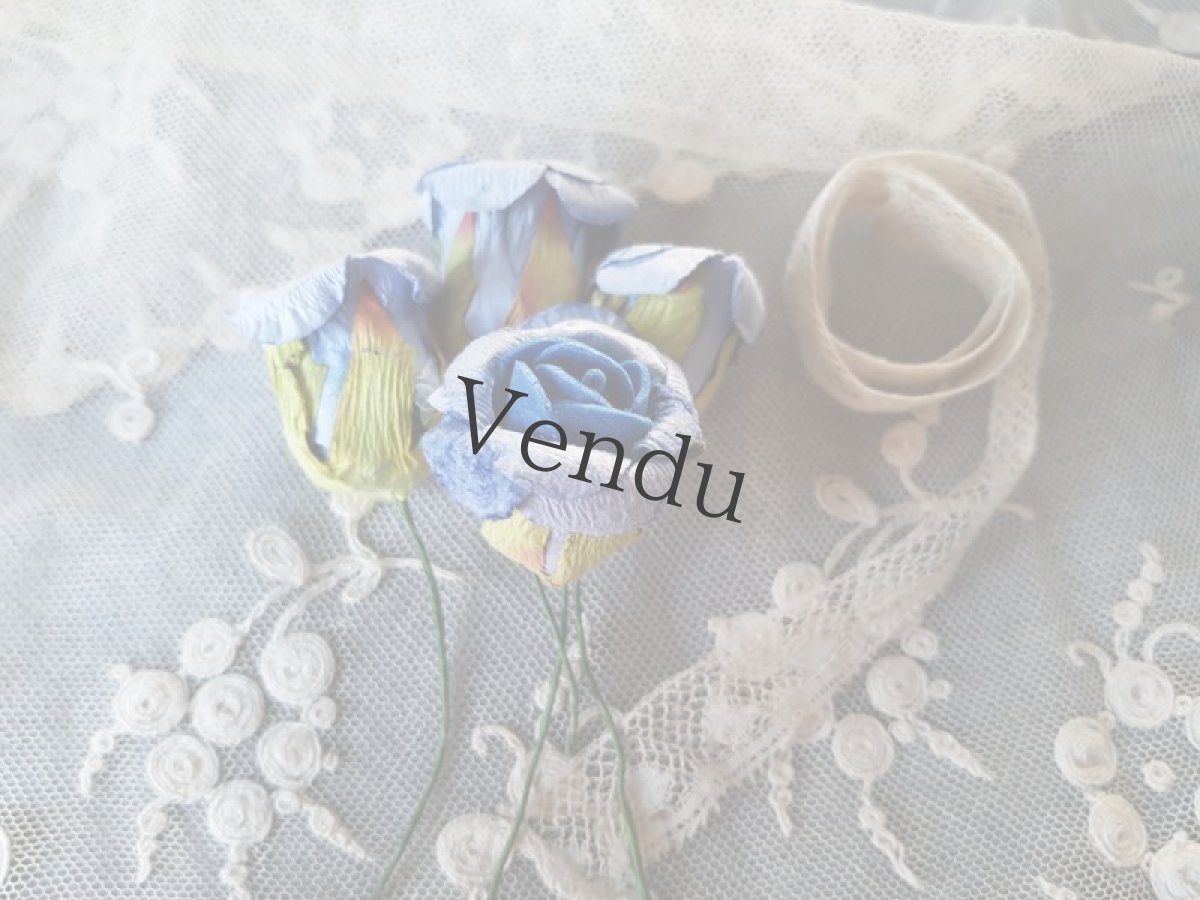 画像5: フランスヴィンテージ　プチローズ en Papier ブルーゴロワーズ (5)