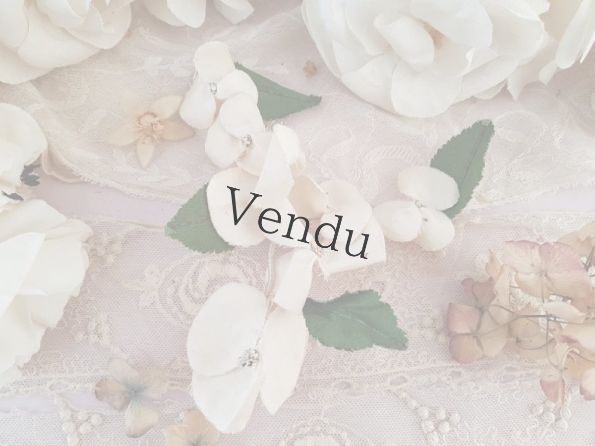 画像11: フランスアンティーク　布花白い紫陽花 (11)