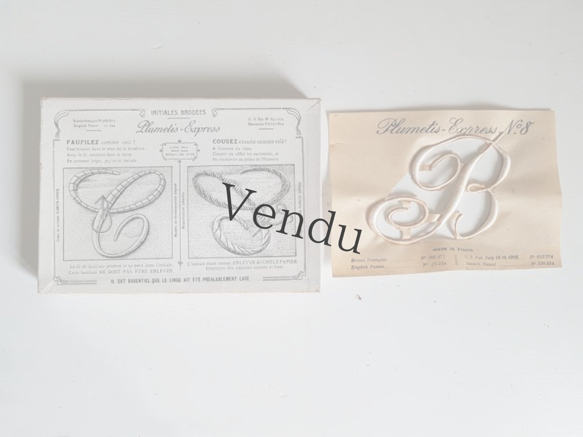画像9: フランスアンティーク　Plumetis-Express No.8 刺繍用モノグラム "B" (9)