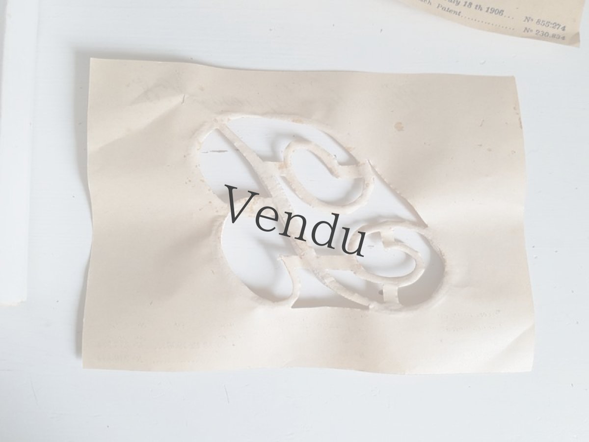 画像8: フランスアンティーク　Plumetis-Express No.8 刺繍用モノグラム "B" (8)