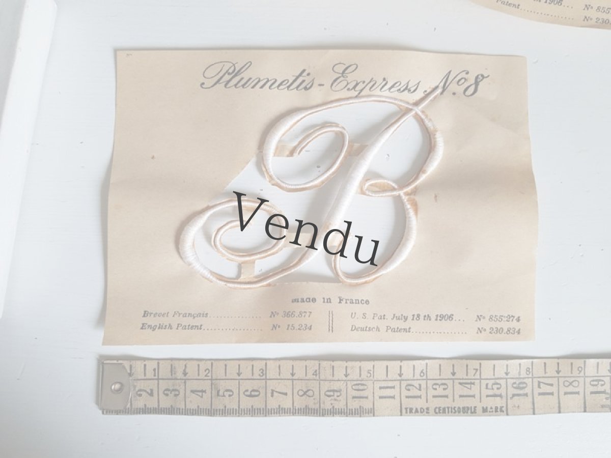 画像6: フランスアンティーク　Plumetis-Express No.8 刺繍用モノグラム "B" (6)